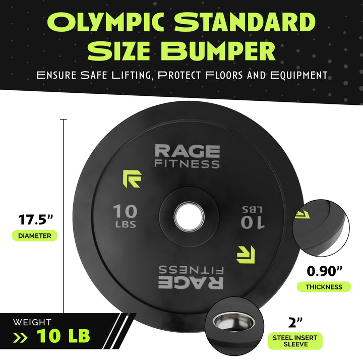 Rage Fitness 10 LB Bumper Plate