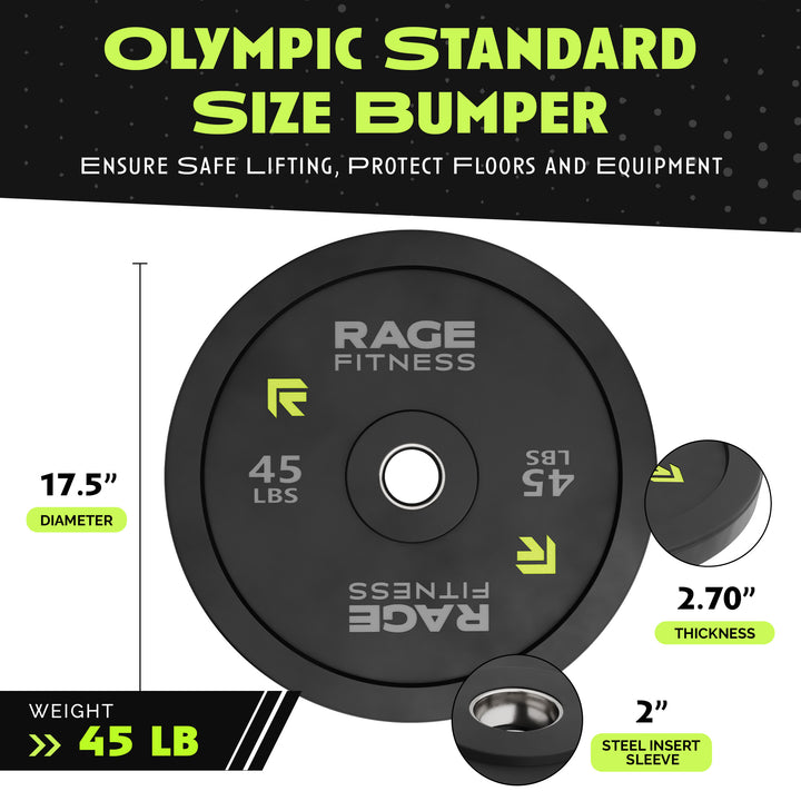 Rage Fitness 45 LB Bumper Plate